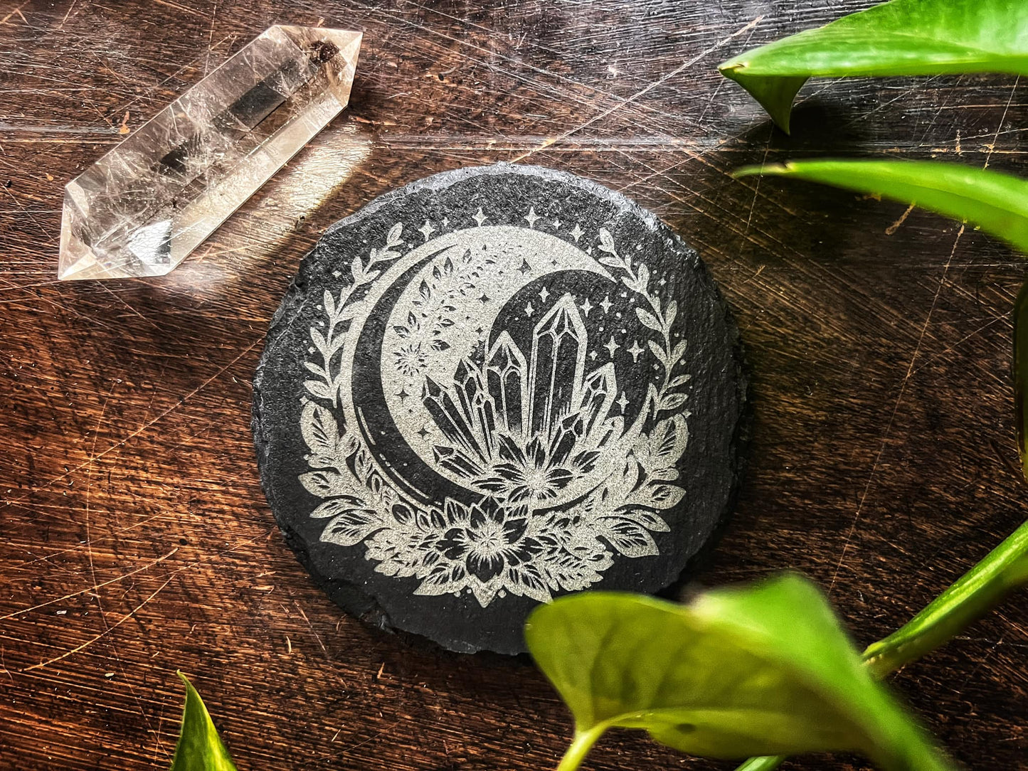 SLATE CRYSTAL MOON THEMED COASTERS
