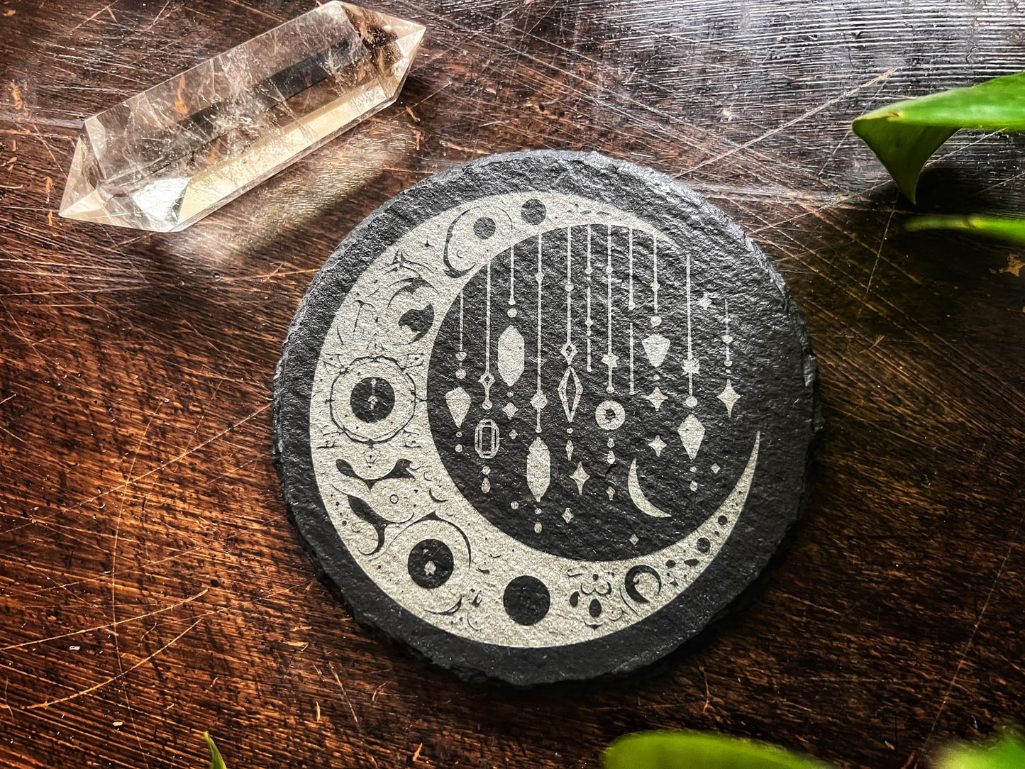 SLATE CRYSTAL MOON THEMED COASTERS